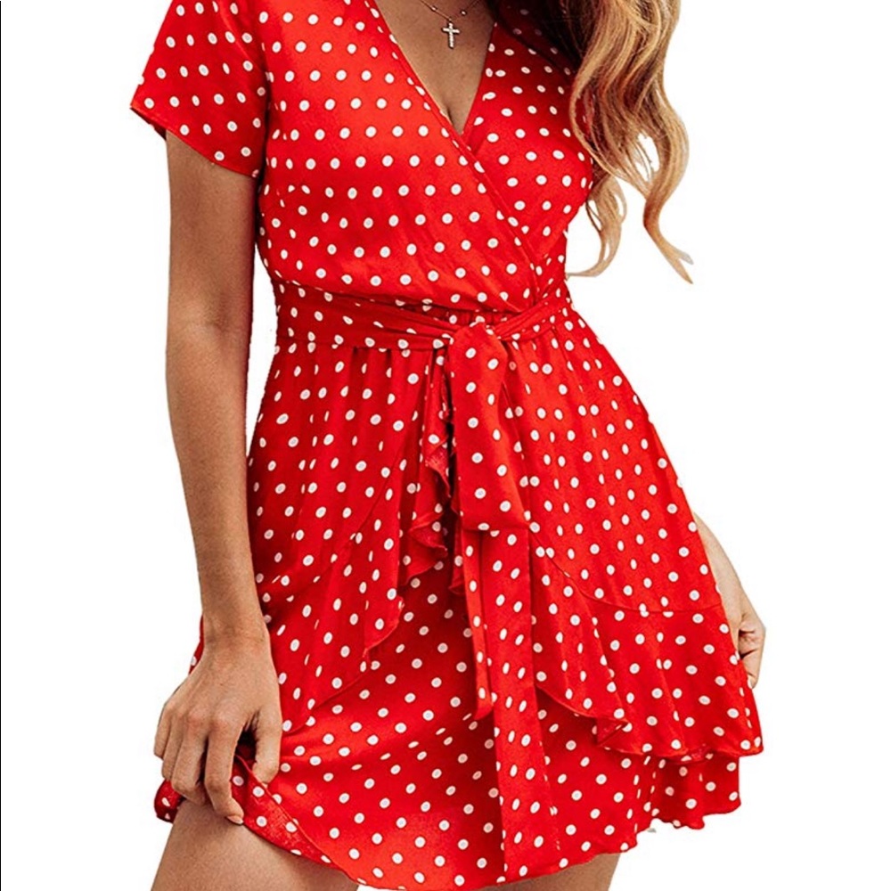 Red polka dot dress |